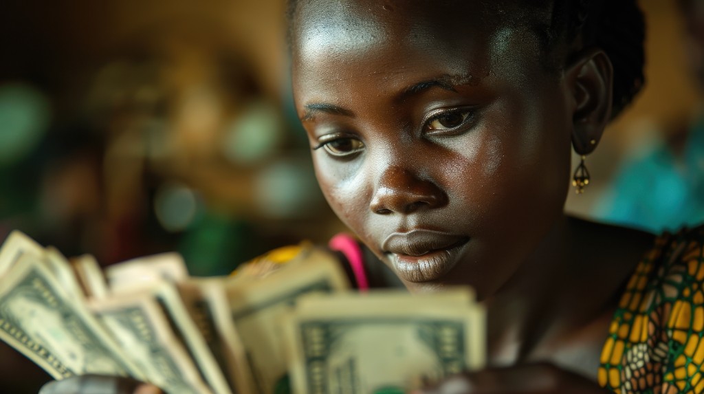 African woman managing savings